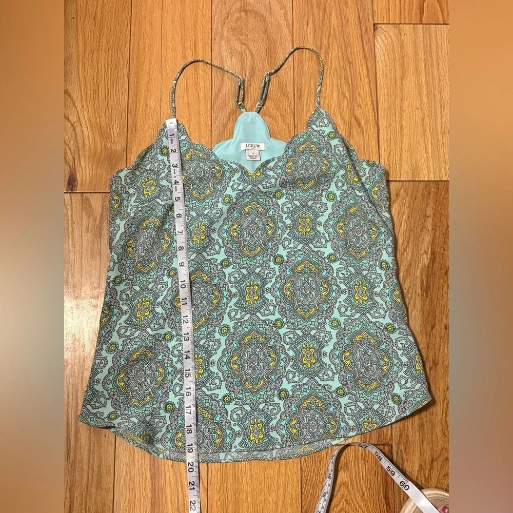 J. Crew Top Womens 2 Spaghetti Strap Racerback Colorful Lined Stretch Layering